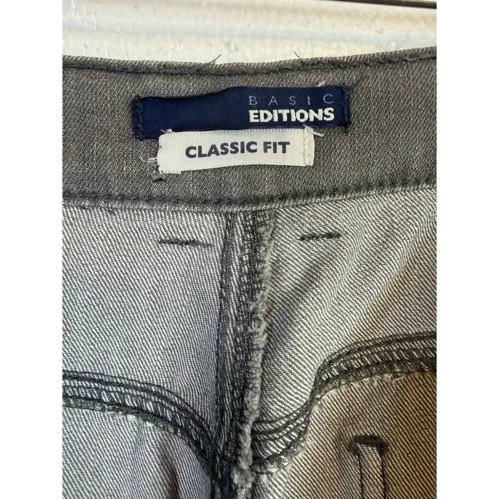 Basic Editions Womens Classic Fit Jeans‎ Size 18 Gray Straight Stretch Denim